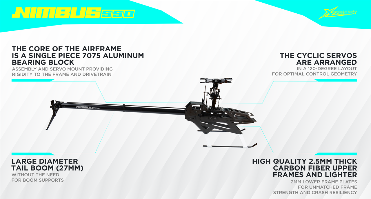 Nimbus 550 Kit w/o Blades Full Size Servo Cajun Aircraft